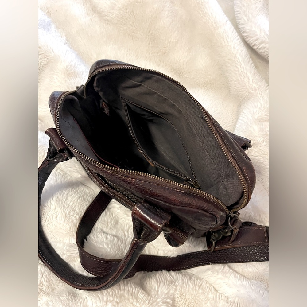 FRYE Dark Brown Studded Leather Satchel - Picture 7 of 11